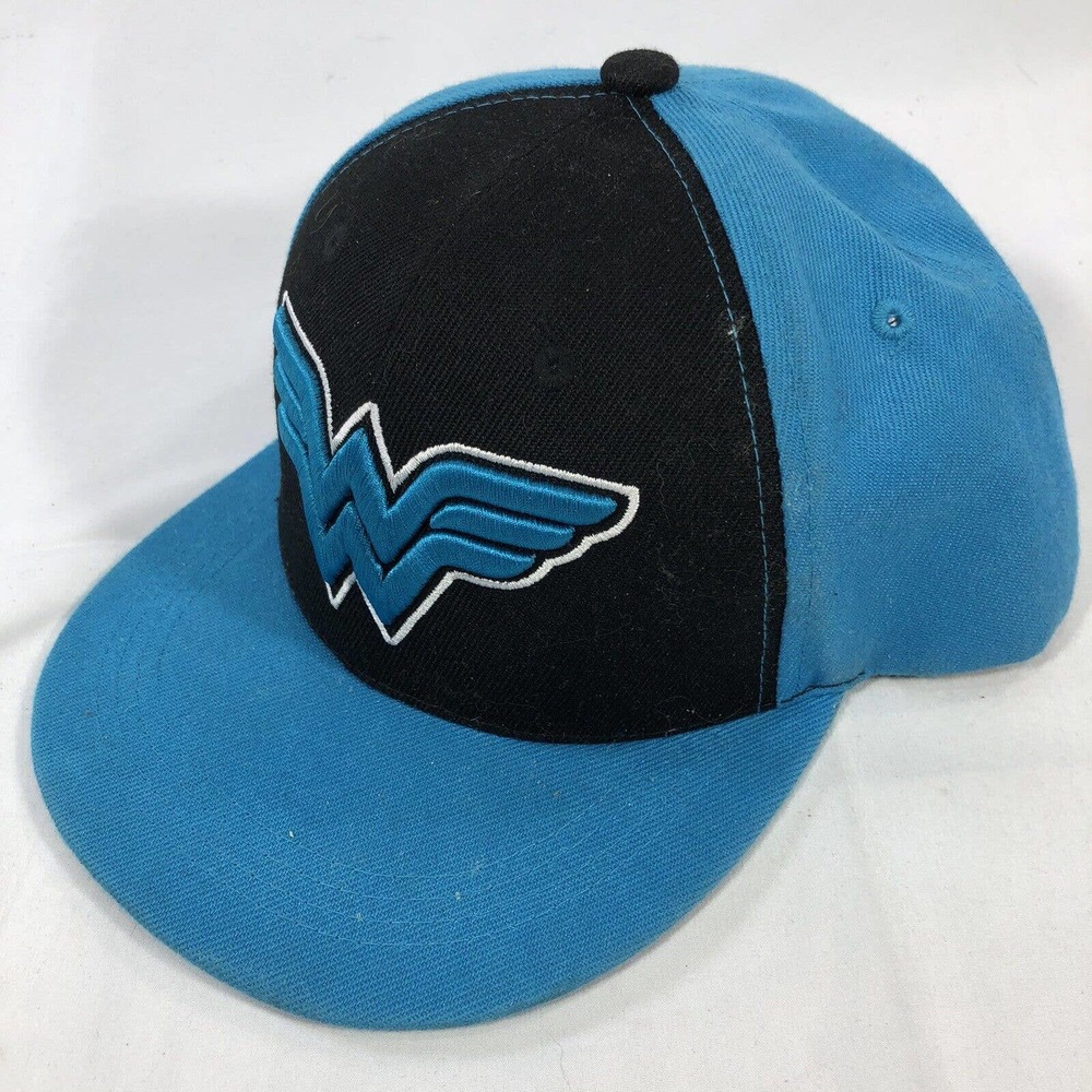 Wonder Woman Six Flags Hat Cap Souvenir Snapback Baseball Black Blue Adjustable - Picture 2 of 16